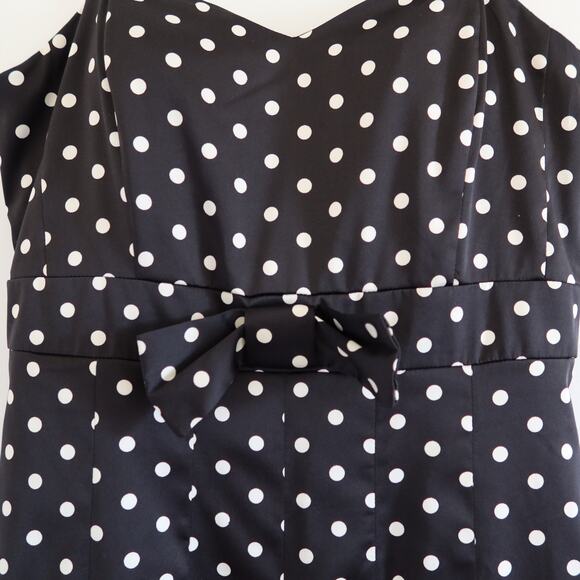 Vintage Forever 21 Black Polka Dot Dress Medium - Picture 3 of 9